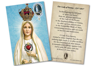 Fatima 100 Year Anniversary Commemorative Holy Card